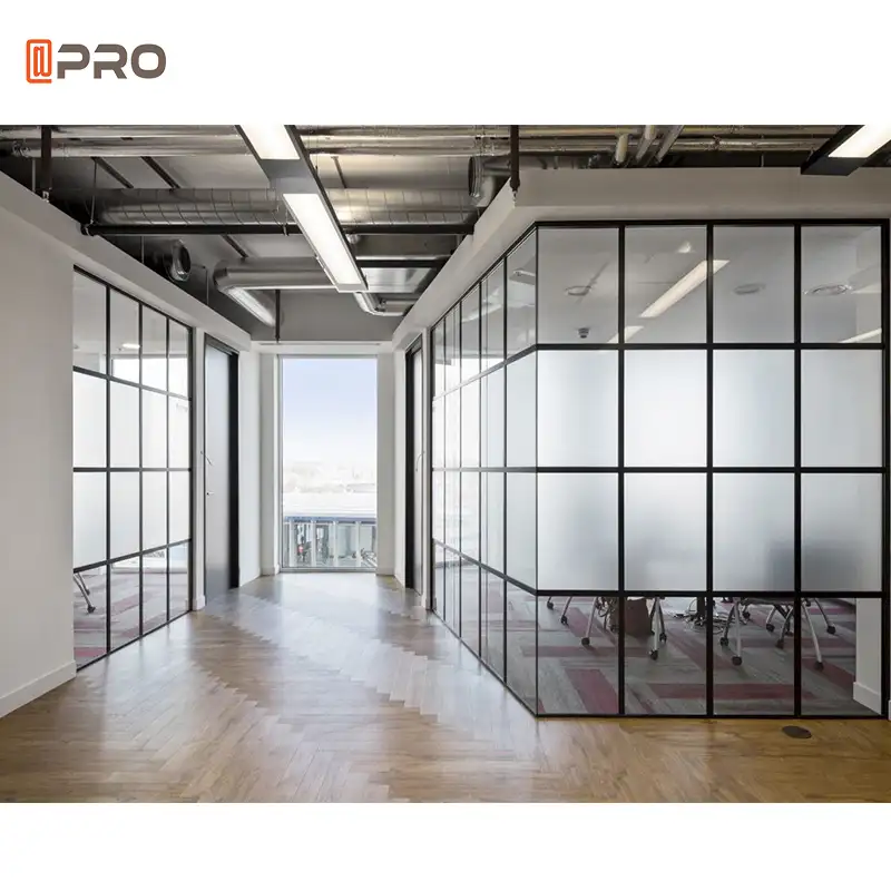 Personalizzazione divisorio insonorizzato semplice alluminio pieghevole doppia parete di vetro telaio in alluminio sistema di vetro divisorio per ufficio