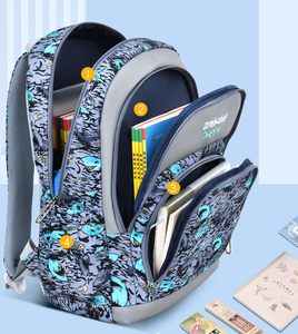 Nouveau étudiant école sac à dos garçon 1-6 année dessin animé <span class=keywords><strong>cartable</strong></span> grande capacité enfants Double sac d'école - Product Image 5