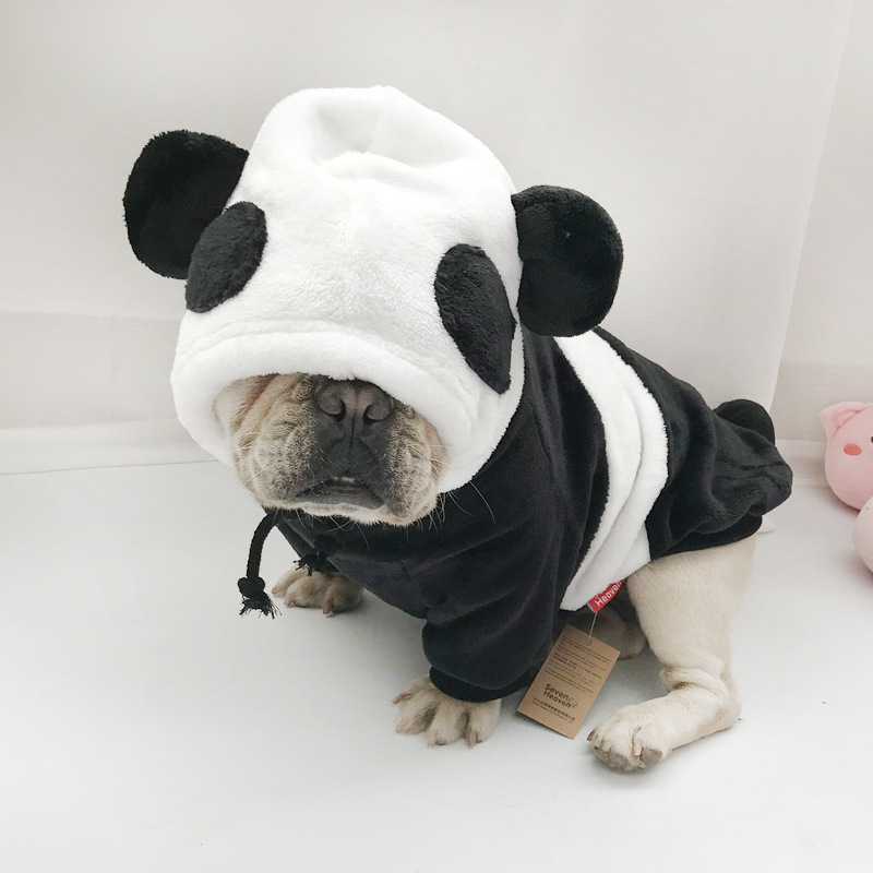 Fantasia de panda de lã para cachorro, adulto, roupas de inverno para cão, casaco de cachorro