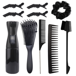 10pcs Custom Logo <b>Scalp</b> Massager Hair <b>Brush</b> Set for Women Barber Salon Edge <b>Brush</b> with ABS Nylon Handle Paddle Shape Ventilation - Product Image 2