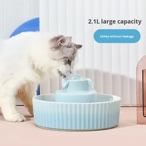 Ceramica automatica gatto fontana di acqua Cupcake Pet pompa acqua circolazione acqua filtro carbone Ultra silenzioso 2.1L/71oz eco-friendly - Product Image 1