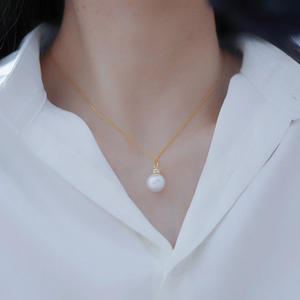 Colgante de Plata S925 con Cuentas Redondas de 9-13 mm, Collar Simple DIY y Accesorios 31082, Soporte para Accesorios Incluido - Product Image 4