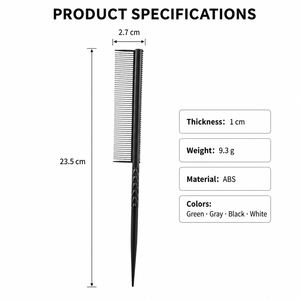 Peigne professionnel en ABS <span class=keywords><strong>à</strong></span> queue de rat, peigne <span class=keywords><strong>à</strong></span> dents fines pour sectionnement et coiffage, idéal pour salons de <span class=keywords><strong>coiffure</strong></span> et vente en gros - Product Image 4