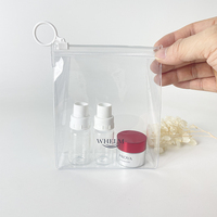 Best-seller Trousse de beauté en vinyle PVC Poly givré pour voyage de toilette Cosmétique personnalisé pour femmes Emballage de cheveux Trousse de maquillage transparente avec fermeture éclair