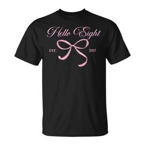 T-shirt Hello Eight pour fille de 8 ans, design nœud rose, édition 2017 - Product Image 1