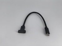 Cable USB2.0 Tipo-C Hembra a Macho de 0.15m, PVC + Conductor de Cobre Puro Trenzado, para Teléfonos Móviles, Cámaras, Computadoras, Carga y Transferencia de Datos