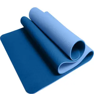 6 mm Dicke zweifarbige Anti-Rutsch geschmacksfreie zertifizierte professionelle TPE Yoga-Matte Fitness-Gym-Kissen individuell angepasst