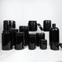 Frasco de Vidrio Negro de Boca Ancha de 300 ml, 400 ml, 500 ml, 1000 ml, Frasco de Vidrio Redondo Ultravioleta de 300 g, Frasco de Vidrio Violeta Oscuro UV
