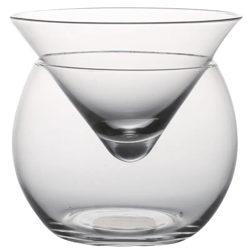 Creative transparent double wall glass cup cocktail martini glasses molecular mixology bar accessories