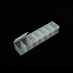 Transparent 7 Compartment Pill Storage <b>Box</b> With Lid Daily Necessities Organizer Desktop Storage Case - Product Image 4