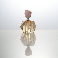 EVERCOSTEC J-0181 Flacon de parfum en verre cristal agate de luxe nordique 12 ml, couvercle au design géométrique, sérigraphie, décoration d'intérieur