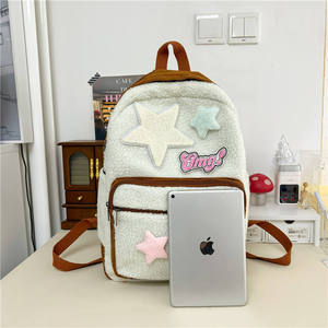 New Winter Lamb Wool Nylon <b>Backpack</b> Korean Style Girl's Short Wool Plush <b>Laptop</b> <b>Backpack</b> Winter Japanese Style Girl's Plush - Product Image 1