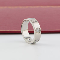 Bague unisexe classique en acier inoxydable avec zircon, disponible en argent, or rose, bracelet à breloques en acier inoxydable, vente en gros