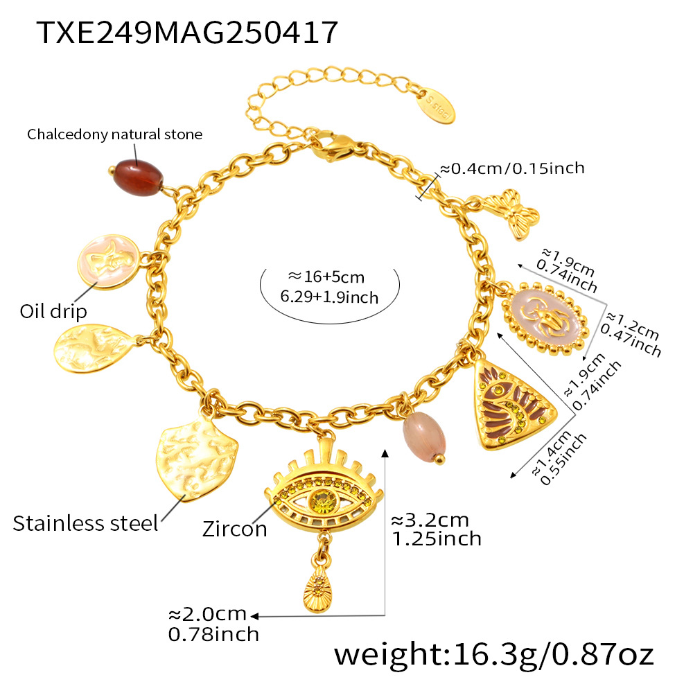 Txe249-bracelet zircon jaune doré-16+5cm