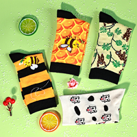 SANZHIRUI Chaussettes décontractées amusantes à motifs floraux d'hiver, style anime, pour hommes et femmes, en coton coloré, pour le quotidien, motif Simpsons