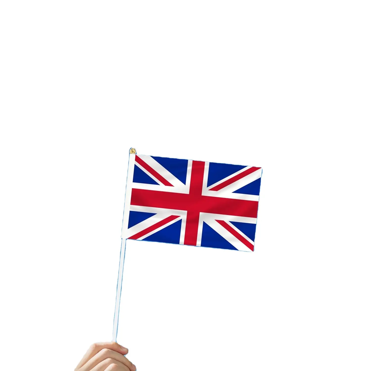 売れ筋英国手を振る旗ポータブル手を振る旗パレード世界の国を振る旗ミニハンドヘルドバナー