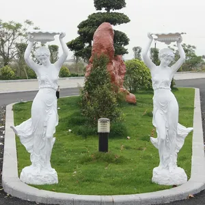 Statua della donna della resina della scultura della signora a grandezza naturale della decorazione del giardino