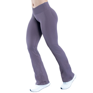 Pantalones de yoga ajustados transfronterizos para mujer, de cintura alta, de secado rápido, de pierna microancha, para correr, ciclismo y fitness. - Product Image 6