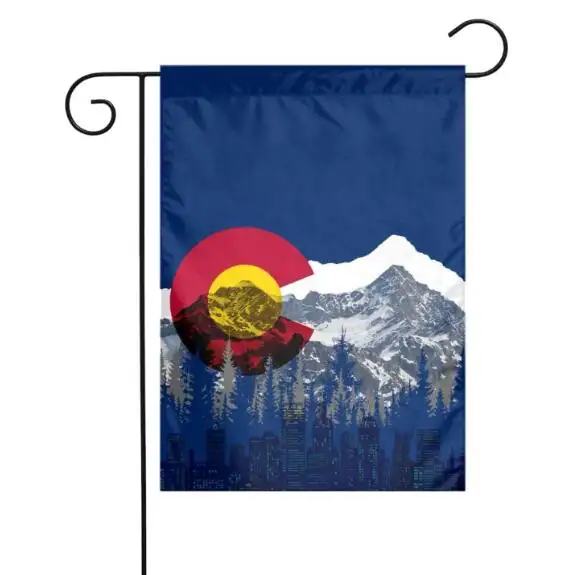 Флаг Colorado, флаг горного сада, винтажный горный флаг, двусторонний внешний двор, уличное украшение 12,5x18 дюймов