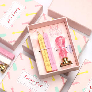 Ensemble de tampons à cire rose macaron, mini boîte cadeau, outils pour sceller la cire, pour mariage, Saint-Valentin - Product Image 3