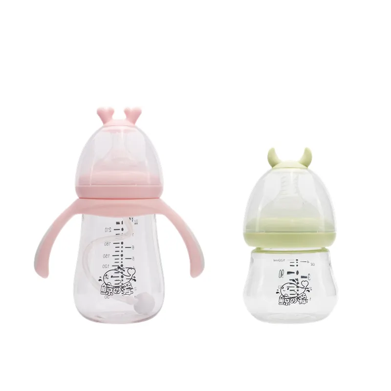 Hot selling glass baby bottle wide bore anti flatulence suit for newborns 0-3 months old 120ML product does not contain BPA