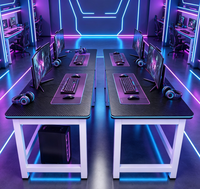 Bureau de jeu robuste pour ordinateur, idéal pour le bureau à domicile et les études, table de travail PC moderne avec structure métallique