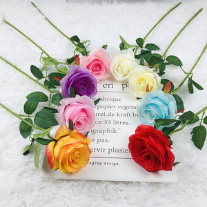 ดอกกุหลาบประดิษฐ์ ก้านเดี่ยว 50 ซม. ผ้าไหม ตกแต่งบ้าน งานแต่งงาน ช่อดอกไม้ - Product Image 2