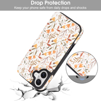 Étui portefeuille pour iPhone 16 Plus avec porte-cartes, motif floral, dos en cuir PU, support intégré, emplacements pour cartes, pour femmes et filles