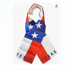 Alta calidad doble cara impresa Estado de Texas TX bandera ligera impresa Triple punto poliéster estilo bufanda 8 "x 60"