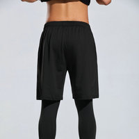 Ensemble de leggings de sport décontractés pour hommes, en toile non tissée, séchage rapide, respirant, avec cordon de serrage, shorts courts, service OEM
