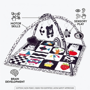 <span class=keywords><strong>Tapis</strong></span> <span class=keywords><strong>d</strong></span>'éveil pour bébé pour le <span class=keywords><strong>d</strong></span>éveloppement visuel complet, avec rembourrage haute densité et arche amovible renforcée - Product Image 1