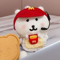 Adorable poupée ours autoironique de 13 cm, ensemble de vêtements en coton avec bavoir et chapeau de 10 cm, style McDonald's, Joyfull
