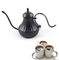Design moderne Verser sur le café expresso Pot d'égouttement Noir col de cygne Thé Bouilloire à café en acier inoxydable Bouilloire à café arabe