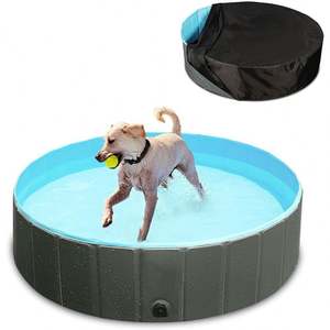 Produits pour animaux de compagnie : Bassin de douche gonflable pliable antidérapant pour intérieur et extérieur, étanche, pour le nettoyage des chiens, utilisable comme piscine - Product Image 1
