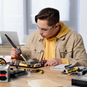 ชุดหัวแร้งบัดกรีดิจิตอล LCD 60W คุณภาพสูง พร้อมฮีตเตอร์เซรามิก และหัวแร้งแบบพกพา 5 ชิ้น สำหรับงานบัดกรี - Product Image 4