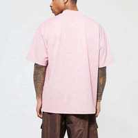T-shirt décontracté pour homme en Spandex/Polyester 200 grammes, coupe oversize à épaules tombantes, col rond, tricoté, imprimé, uni, streetwear, poids lourd