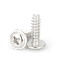 Vis autotaraudeuses à tête cylindrique cruciforme en acier inoxydable 304 avec rondelle, à queue plate, pour circuits imprimés (PWB)