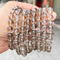 Bracelet en pierres de quartz clair et quartz fumé de haute qualité, en forme de paine de sucre, de rondelle facettée et d'abaque, vente en gros