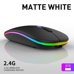 Chế độ kép RGB Backlit Chuột chơi game tuổi thọ pin dài Ergonomic im lặng bấm vào siêu mỏng thiết kế không dây USB cho Máy Tính Xách Tay PC - Product Image 2