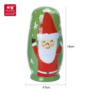 2025 nouvelle conception de noël peinture <span class=keywords><strong>à</strong></span> la main enfants 5 pièces personnalisé nidification russie poupée jouet jouets en bois - Product Image 5