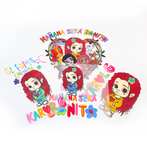 <span class=keywords><strong>Karol</strong></span> <span class=keywords><strong>G</strong></span>-impresión de pantalla personalizada de Plastisol, transferencia de calor, papel de impresión para camisas oscuras, Popular, Anime, venta al por mayor - Product Image 2