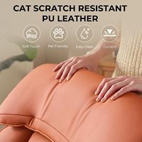 Silla de Oficina Ergonómica Giratoria de Lujo Moderna, Tapizada en Cuero Ecológico Naranja, con Ruedas, para Sala de Estar, Material de Tela