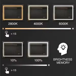 Specchio da bagno illuminato <span class=keywords><strong>con</strong></span> <span class=keywords><strong>luce</strong></span> a LED Touch Design - Product Image 5