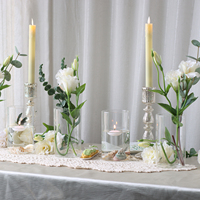 12 vases cylindriques en verre pour centres de table, vases transparents de 6 pouces pour décorations de mariage, vases à fleurs pour table, étagère, fête
