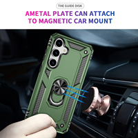 Funda de Teléfono Antichoque para Samsung Galaxy S25, Carcasa Híbrida de TPU y PC con Anillo Metálico y Soporte para Samsung S24 Plus S23 Ultra S22