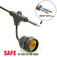 Haute qualité extérieur étanche IP65 220V Filament E27 ampoule lampe douille chaîne lumière caoutchouc câble plat feston harnais éclairage