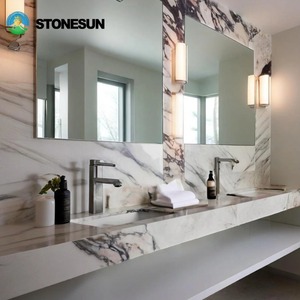 Lavabo <span class=keywords><strong>da</strong></span> <span class=keywords><strong>appoggio</strong></span> in marmo Calacatta Viola naturale personalizzato StoneSun per cucina e <span class=keywords><strong>bagno</strong></span> - Product Image 5
