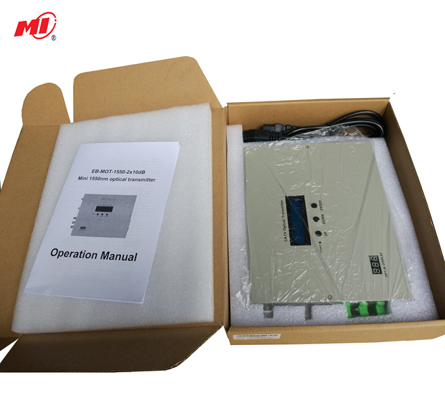 Mini CATV 2-Port Optical Transmitter 10mW Output Optical Power Fiber Optic Transceivers in 1310nm or 1550nm