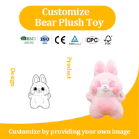 Peluche Lapin Mignon en Coton PP, Logo Personnalisé, Cadeau Commémoratif pour la Fête des Pères, Anniversaire, Enfants