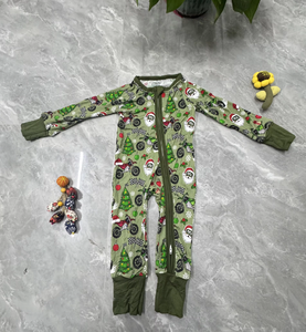 Whatnot hazır gemi rahat bambu viskon bebek pijama yumuşak rastgele boyutu baskı ile fermuar toptan usta/kör kutu - Product Image 2